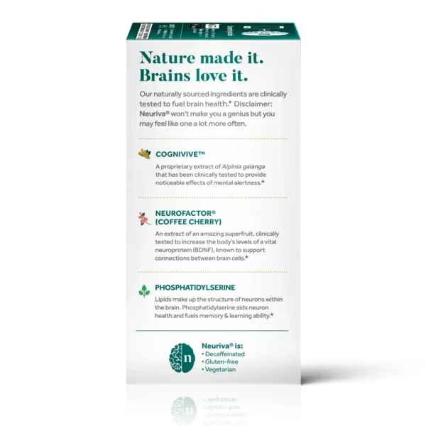 Neuriva Ultra Decaffeinated Nootropic Brain Supplement for Mental Alertness, Memory, Focus & Concentration, (60 Count), 2 Pack - Image 3